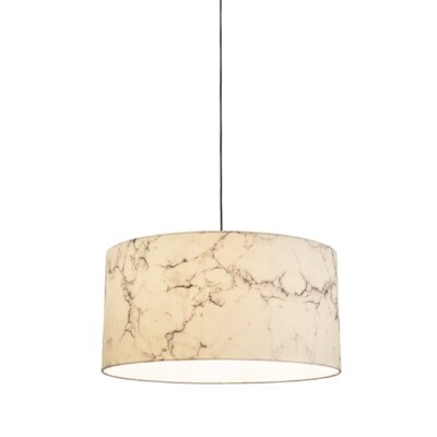 Marble Shade 12" H x 23.7" W Polyester Drum Pendant Shade ( Screw On ) - Image 0