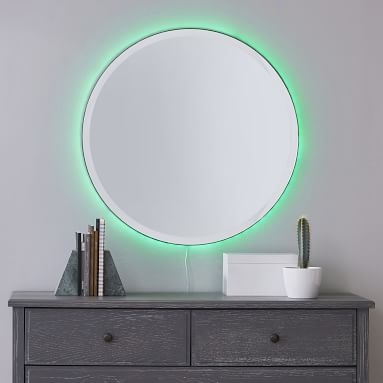 Ombre Ambient Backlit LED Mirror, Round - Image 3