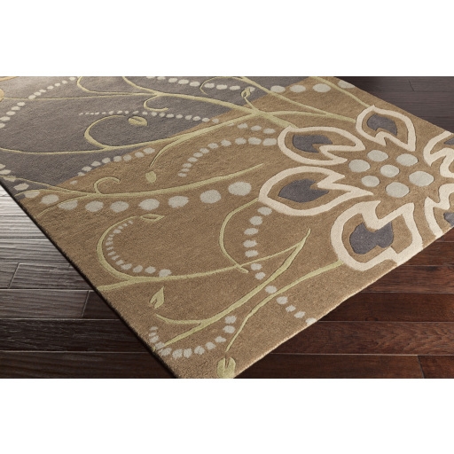 Athena Brown Indoor 9'9" x 9'9" Handmade Rug - Image 1