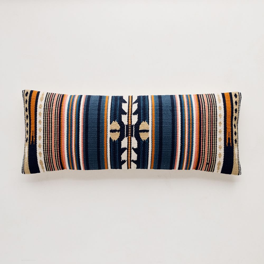 Woven Baja Pillow Cover, 14"x36", Midnight - Image 0
