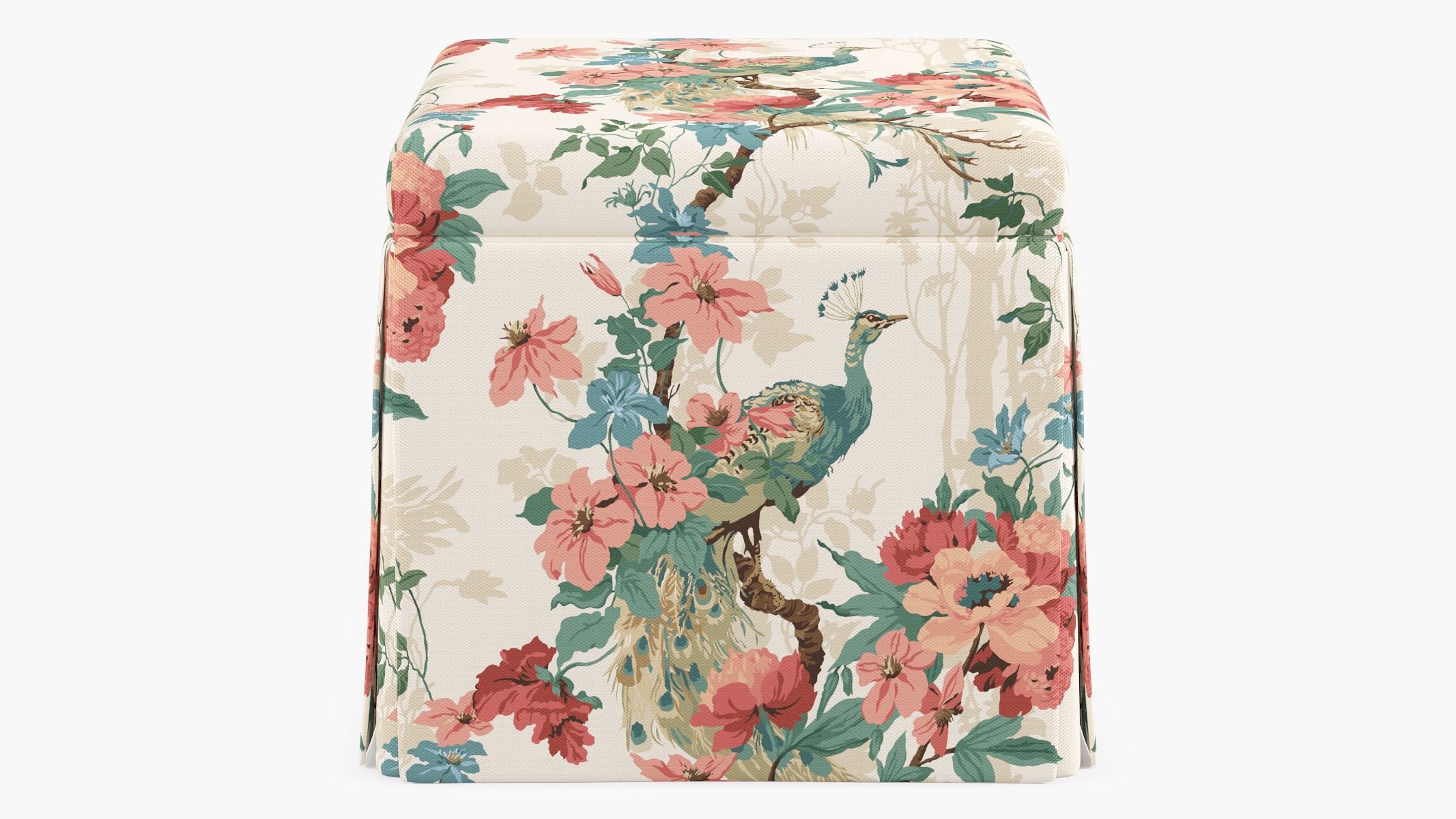 Skirted Storage Ottoman, Rose Peacock Park - Image 0
