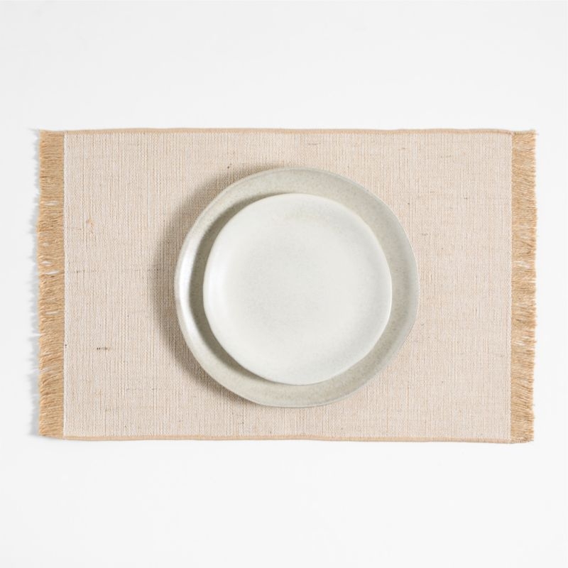 Jute and Organic Cotton Woven Placemat with Fringe Natural by Gaby Dalkin - Image 3