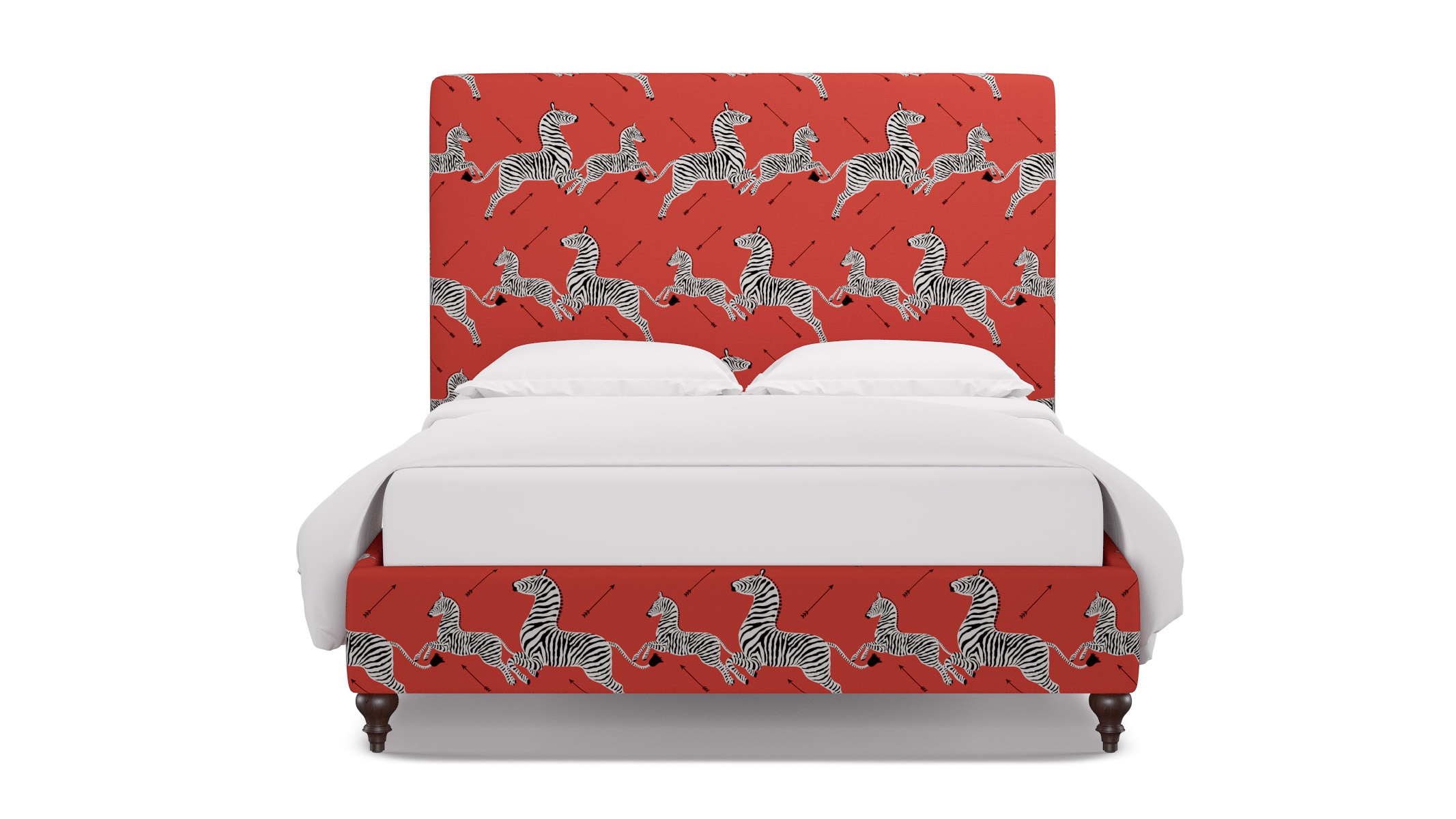 Classic Bed, Coral Zebra, Espresso Traditional Turned Leg, Twin - Image 0