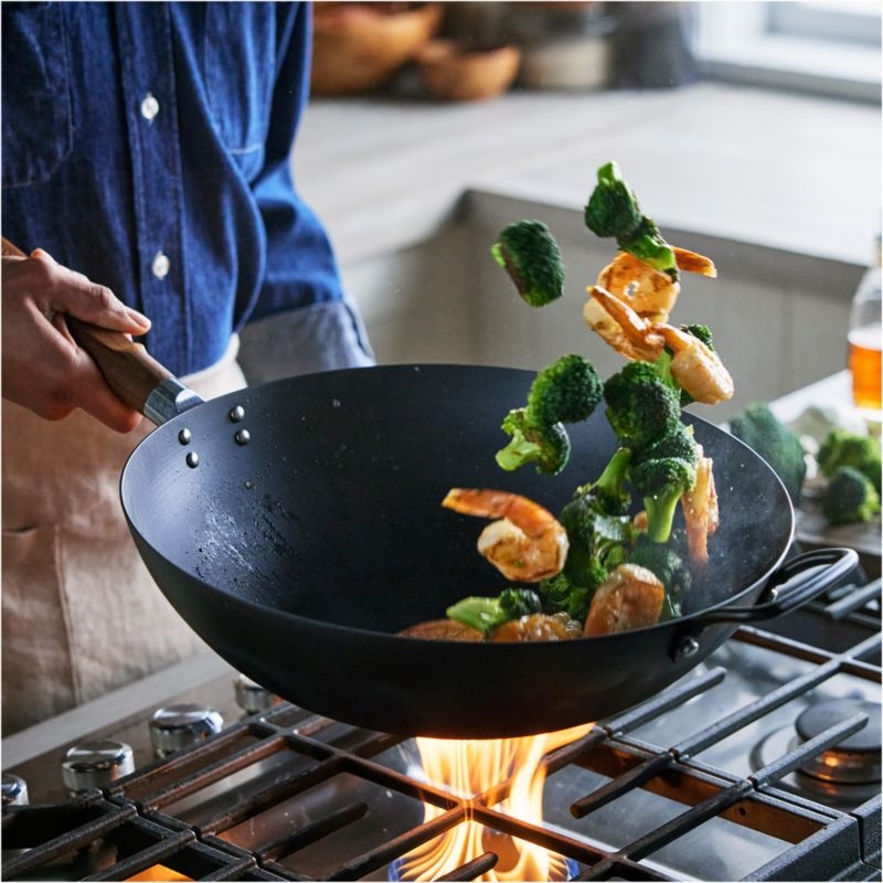 GreenPan™ Kyoto 14" Carbon Steel Wok with Helper Handle - Image 2
