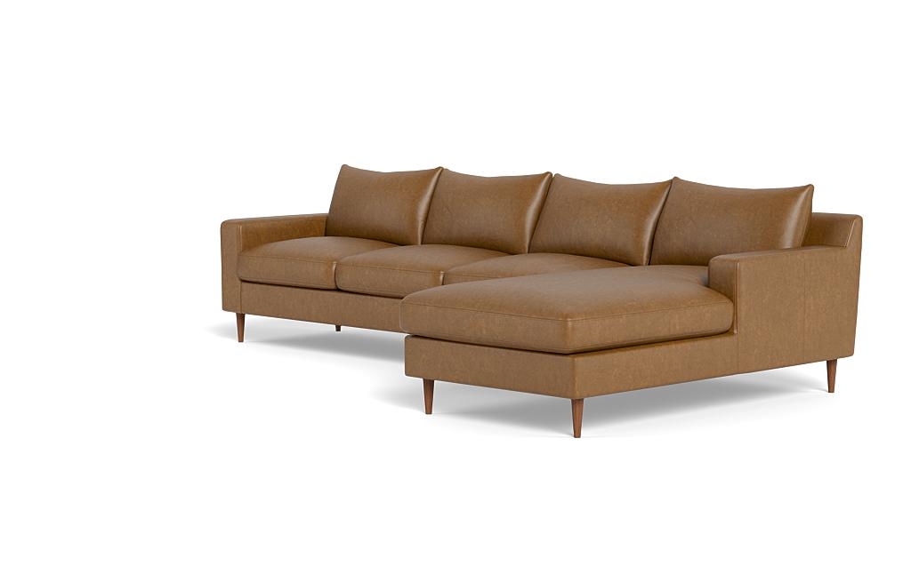 Sloan Leather 4-Seat Right Chaise Sectional - Image 2
