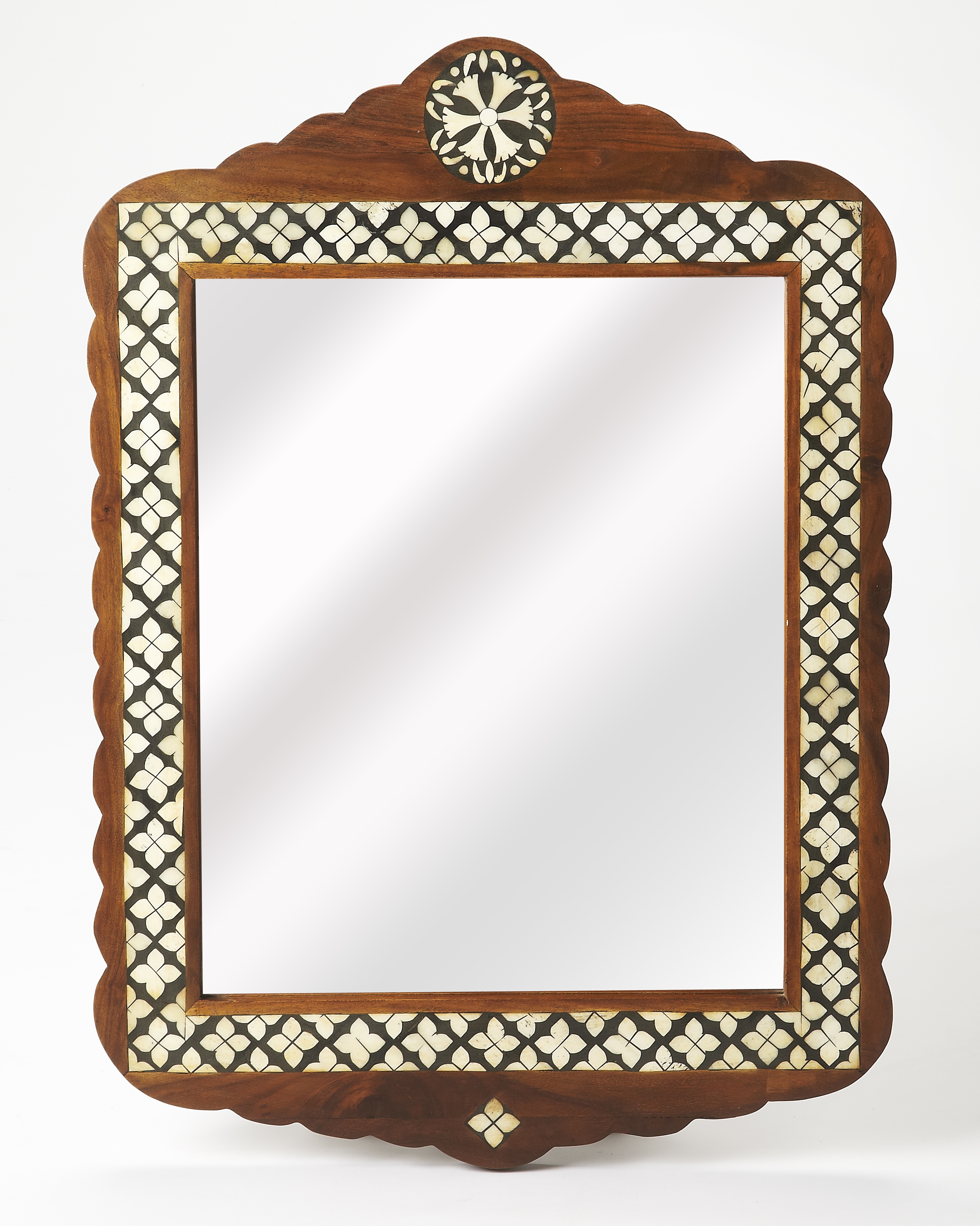 Gabby Wood & Bone Inlay Wall Mirror - Image 0