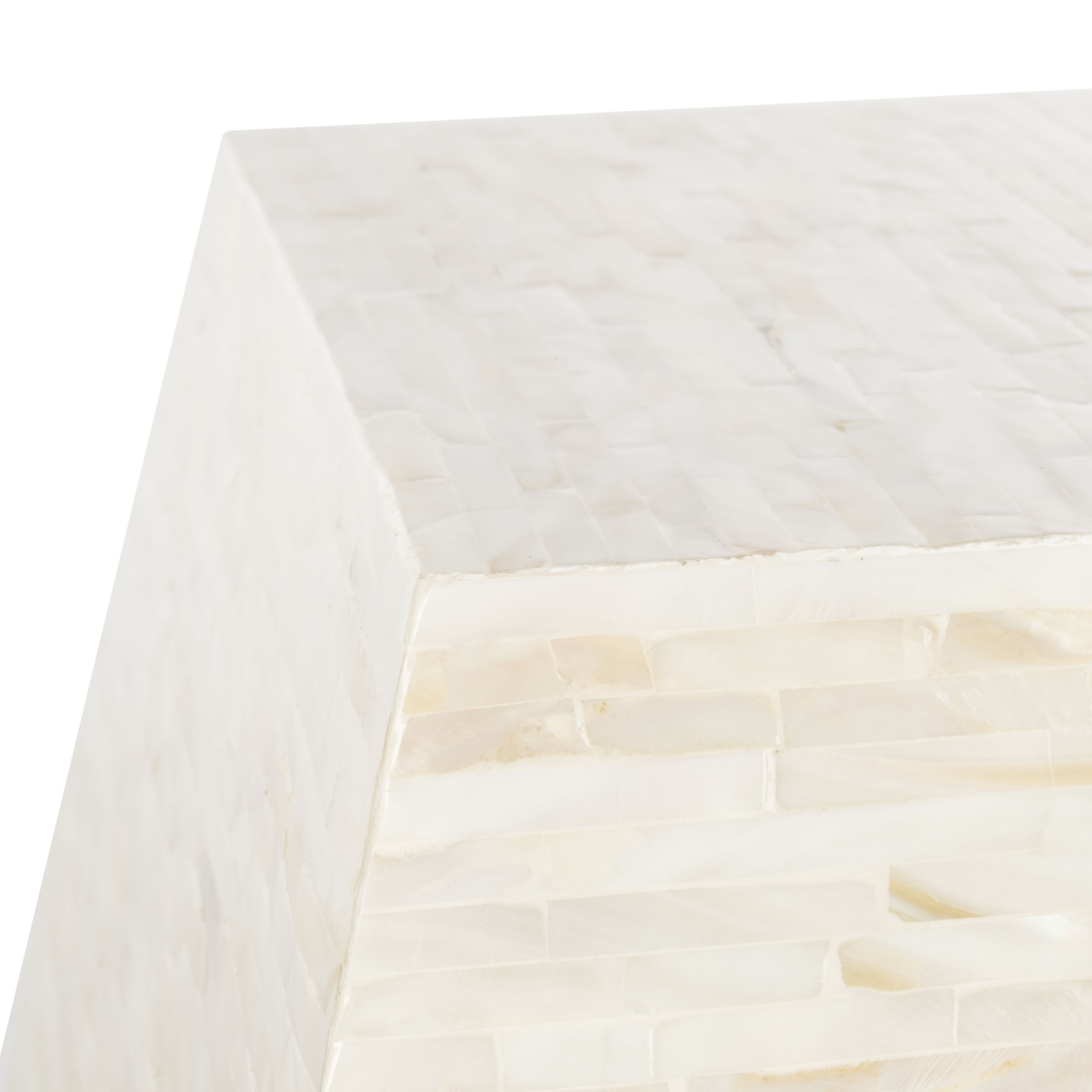 Lea Mosaic Geometric Side Table - Multi Light Beige - Arlo Home - Image 1