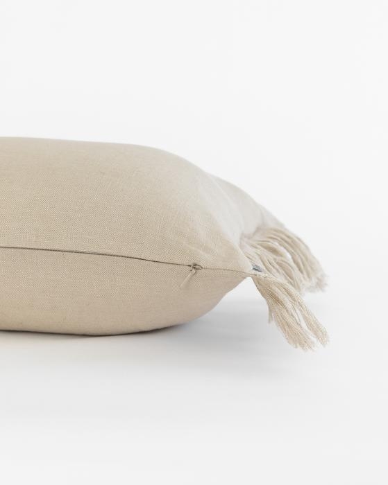 Hazelton Fringed Pillow Cover, Mushroom, 24" x 12" - Image 1