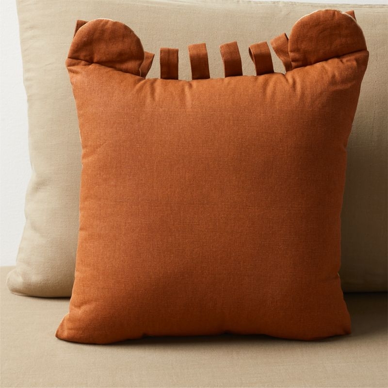 Lion Face Striped Embroidered Kids Throw Pillow - Image 2