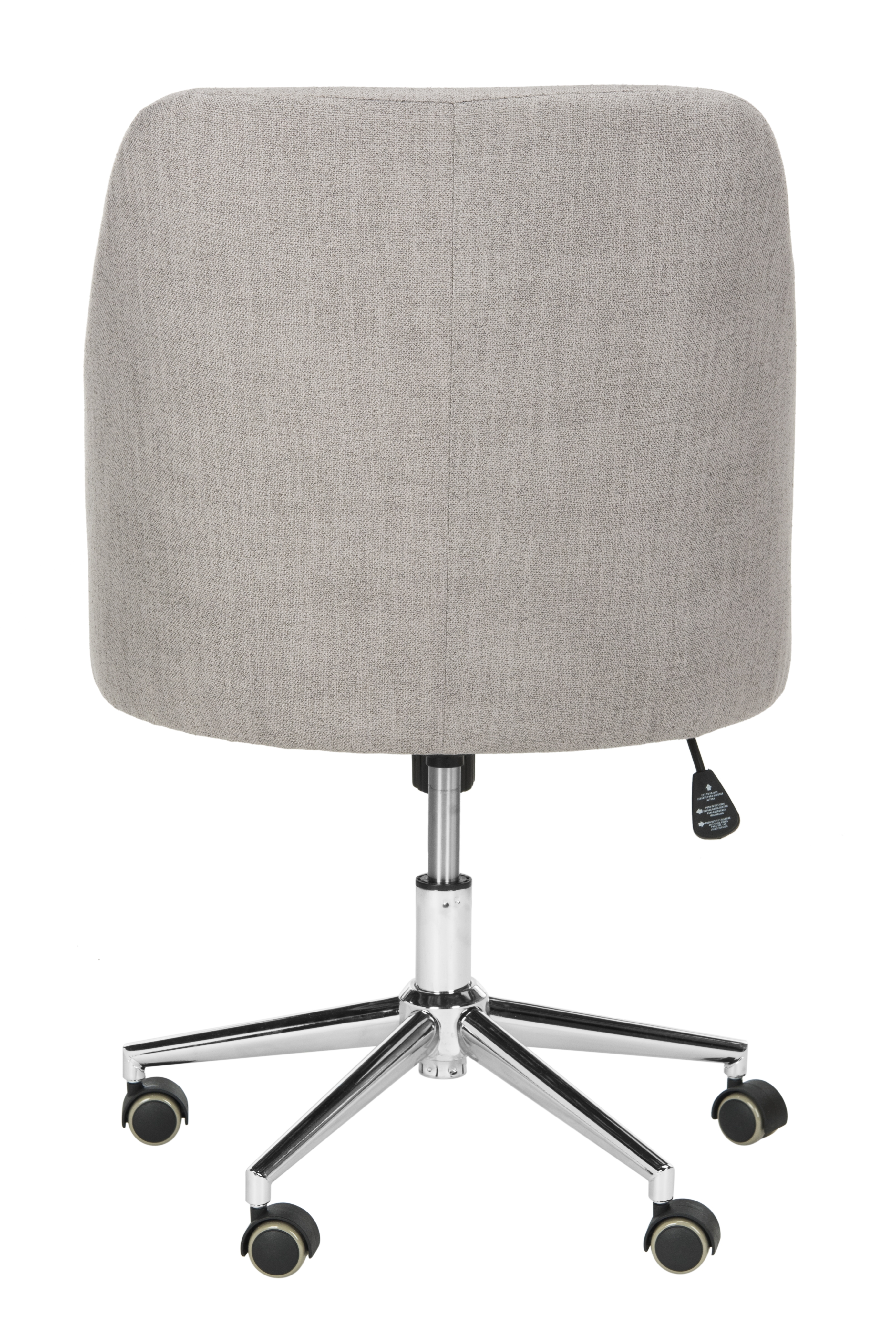 Adrienne Linen Chrome Leg Swivel Office Chair - Grey/Chrome - Safavieh - Image 2