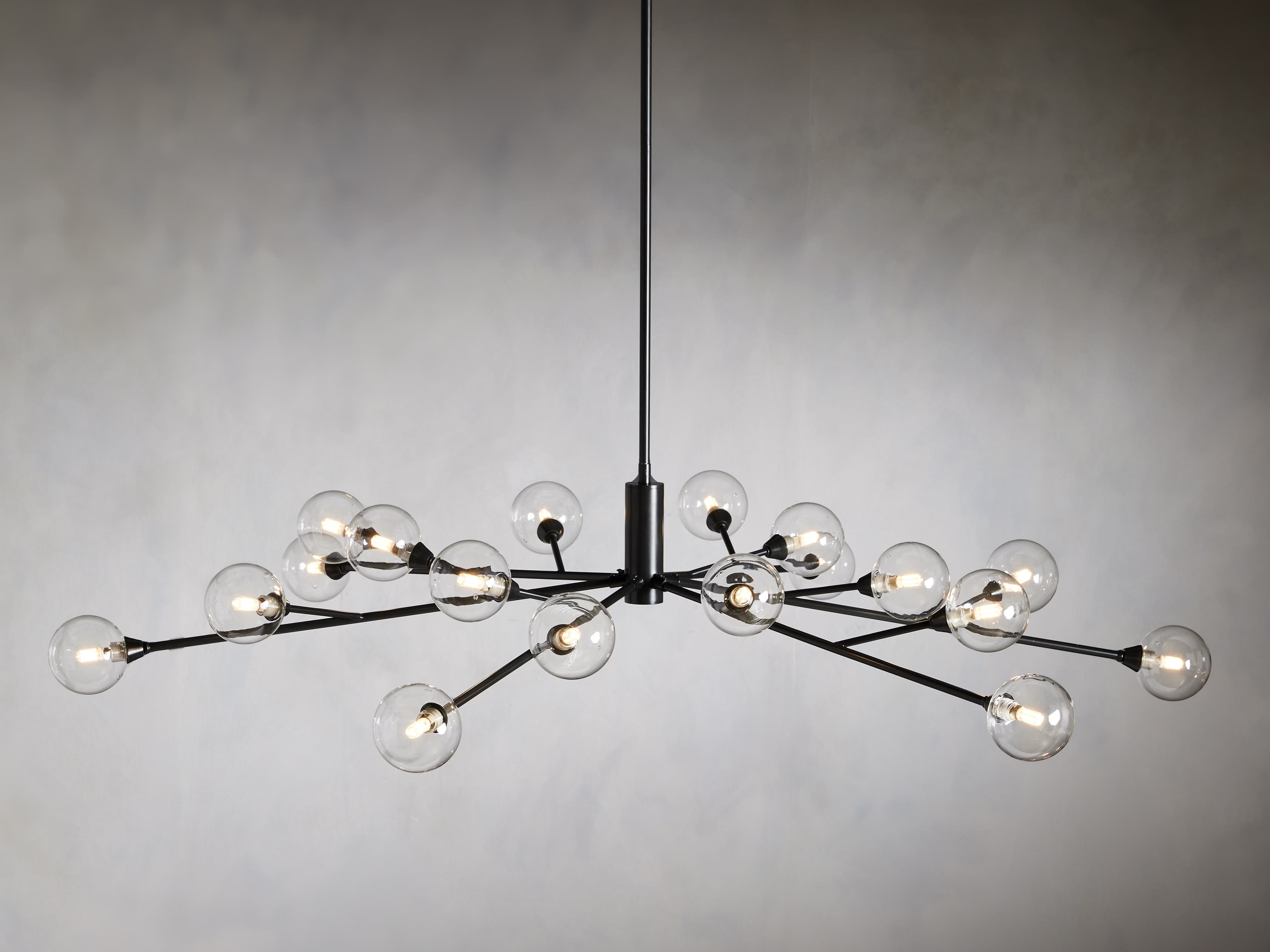 Apollo Round Chandelier in Glass 59" Bronze   - Image 0