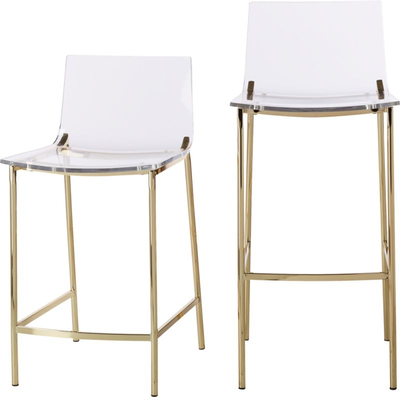 Chiaro Clear Counter Stool Gold - Image 3