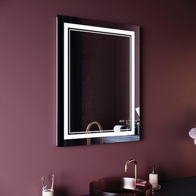 Latitude Run® 36 X 28 LED Bathroom Mirror Vanity Anti-Fog Wall Mounted Vertically Or Horizontally Hanging With 1.3M External Plug - Image 0