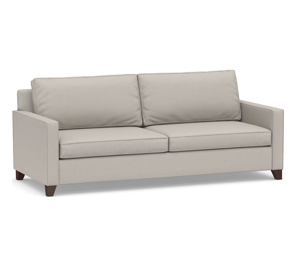 Cameron Square Arm Upholstered Deep Seat Grand Sofa 96" 2x2, Polyester Wrapped Cushions, Chunky Basketweave Stone - Image 0
