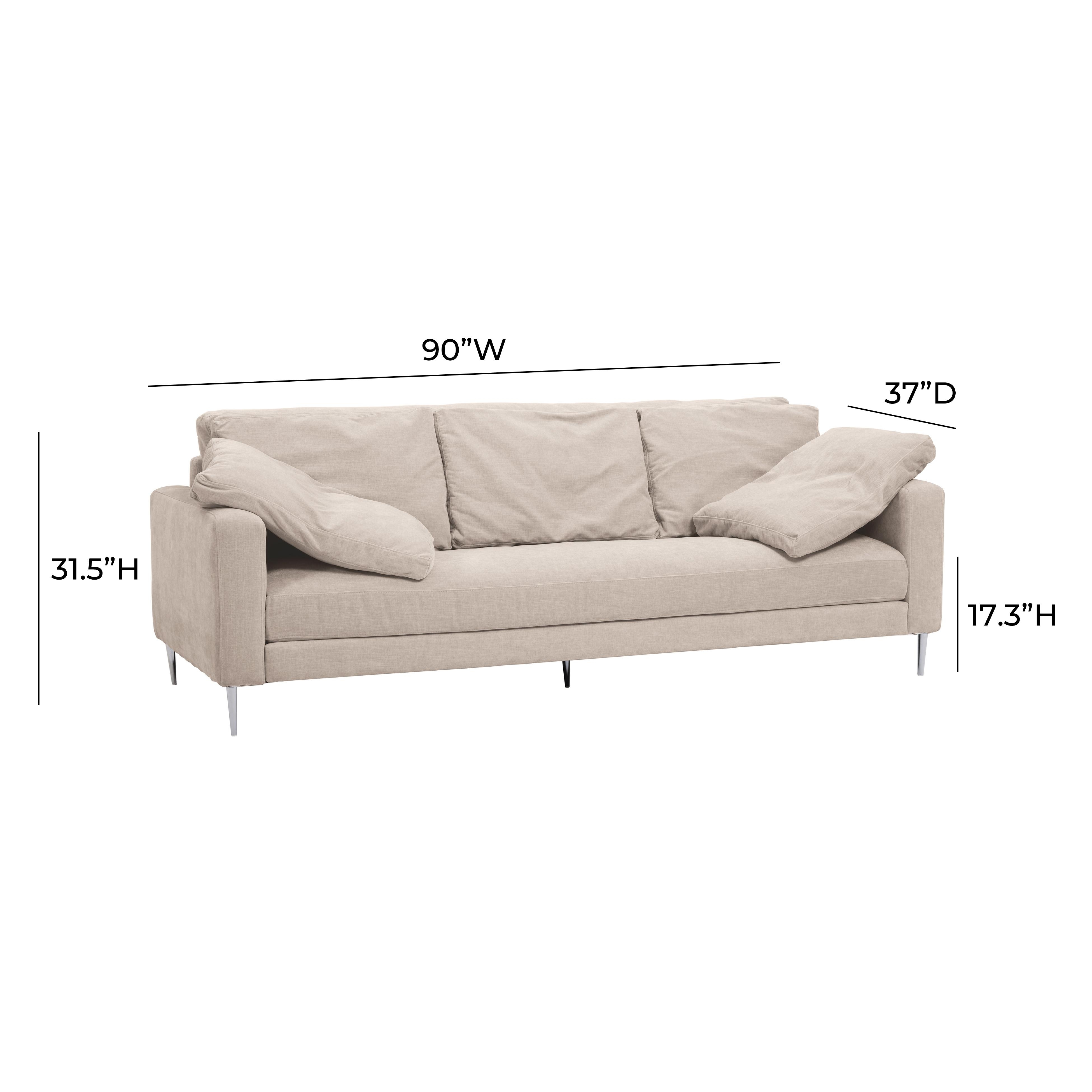 Vari Beige Textured Velvet Lounge Sofa - Image 5