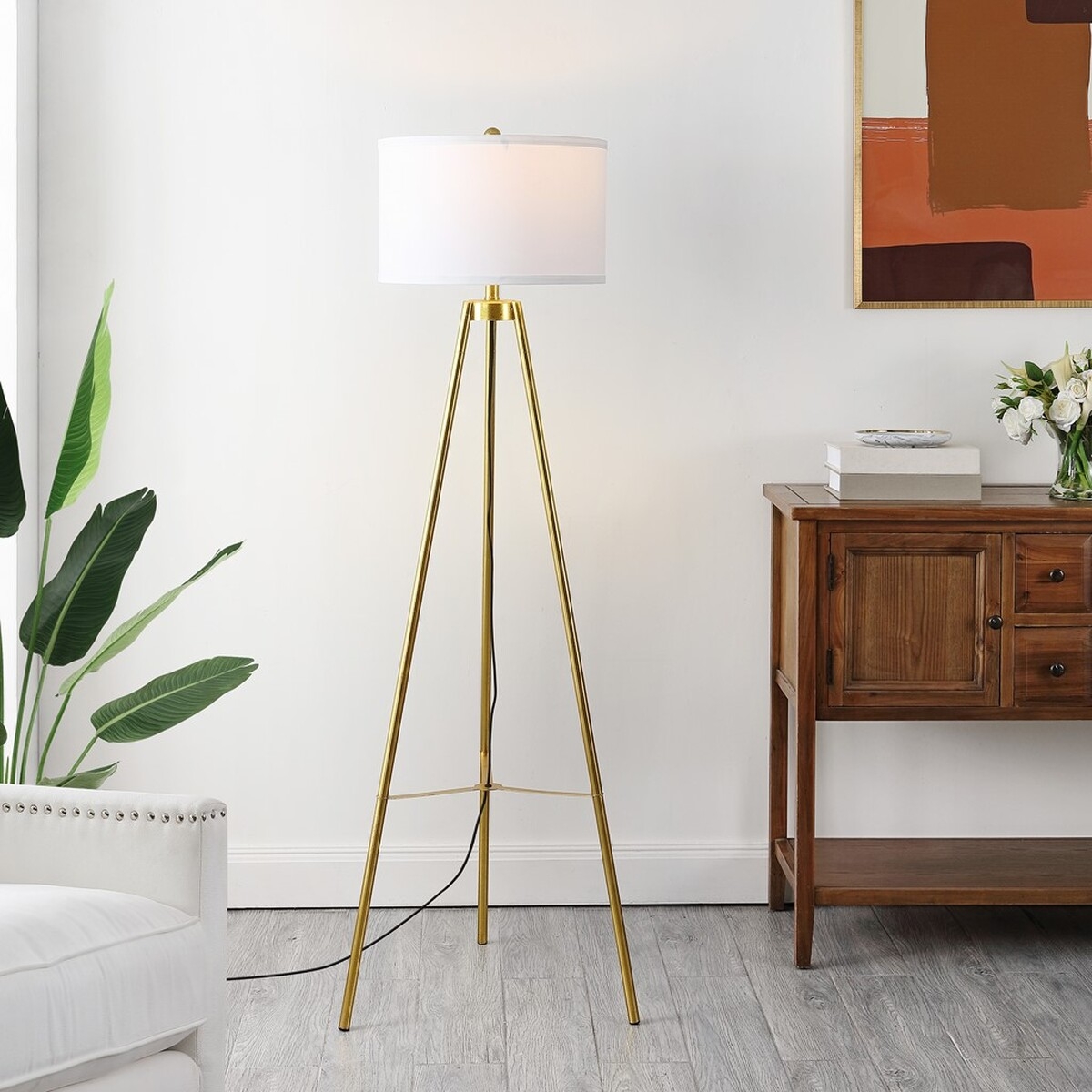 Falco 61.5" Floor Lamp - Gold - Safavieh - Image 1