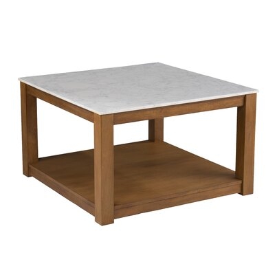 Chandlen Square Cocktail Table, White And Natural - Image 0
