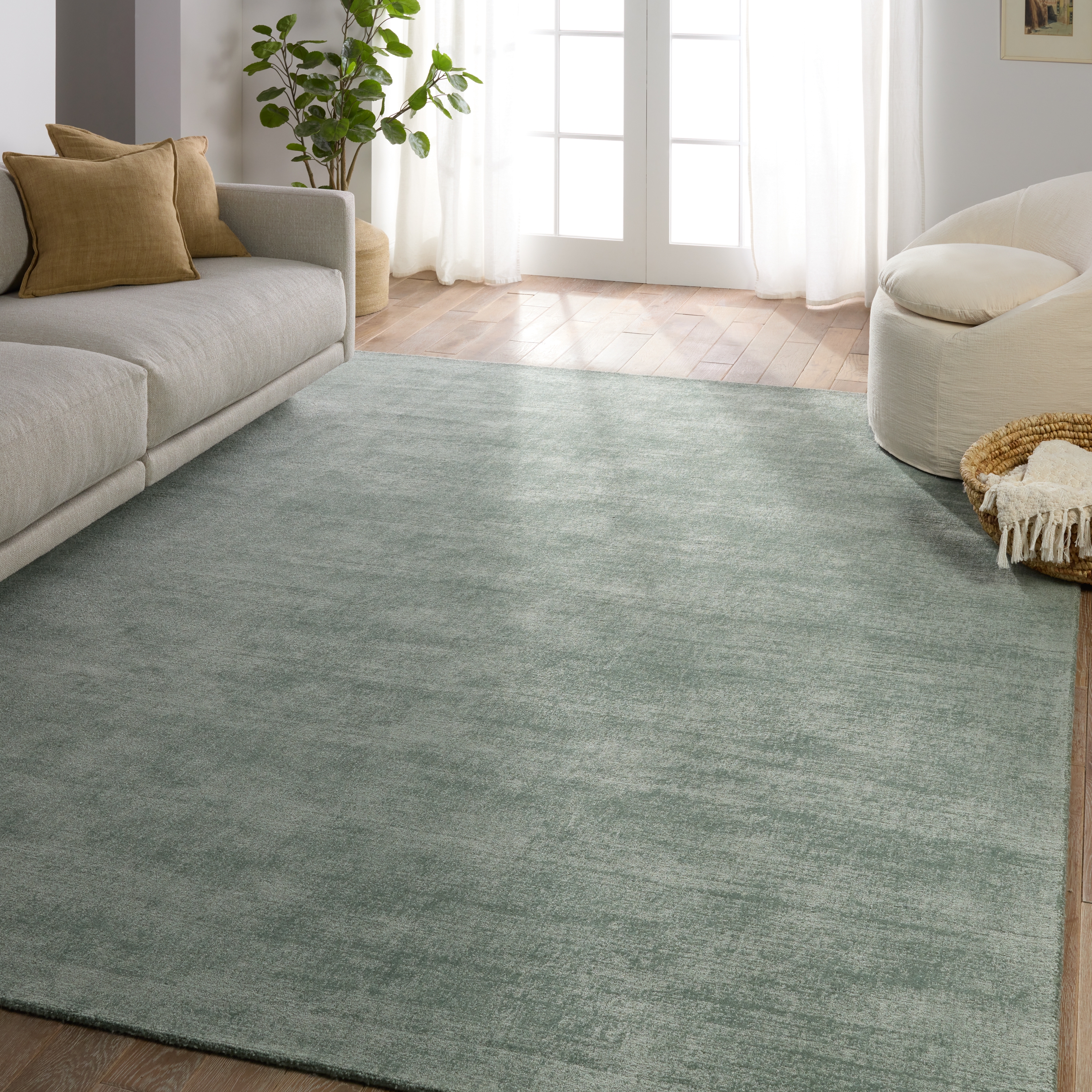 Arcus FTR03 Handmade Solid Green Area Rug (6'x9') - Image 4
