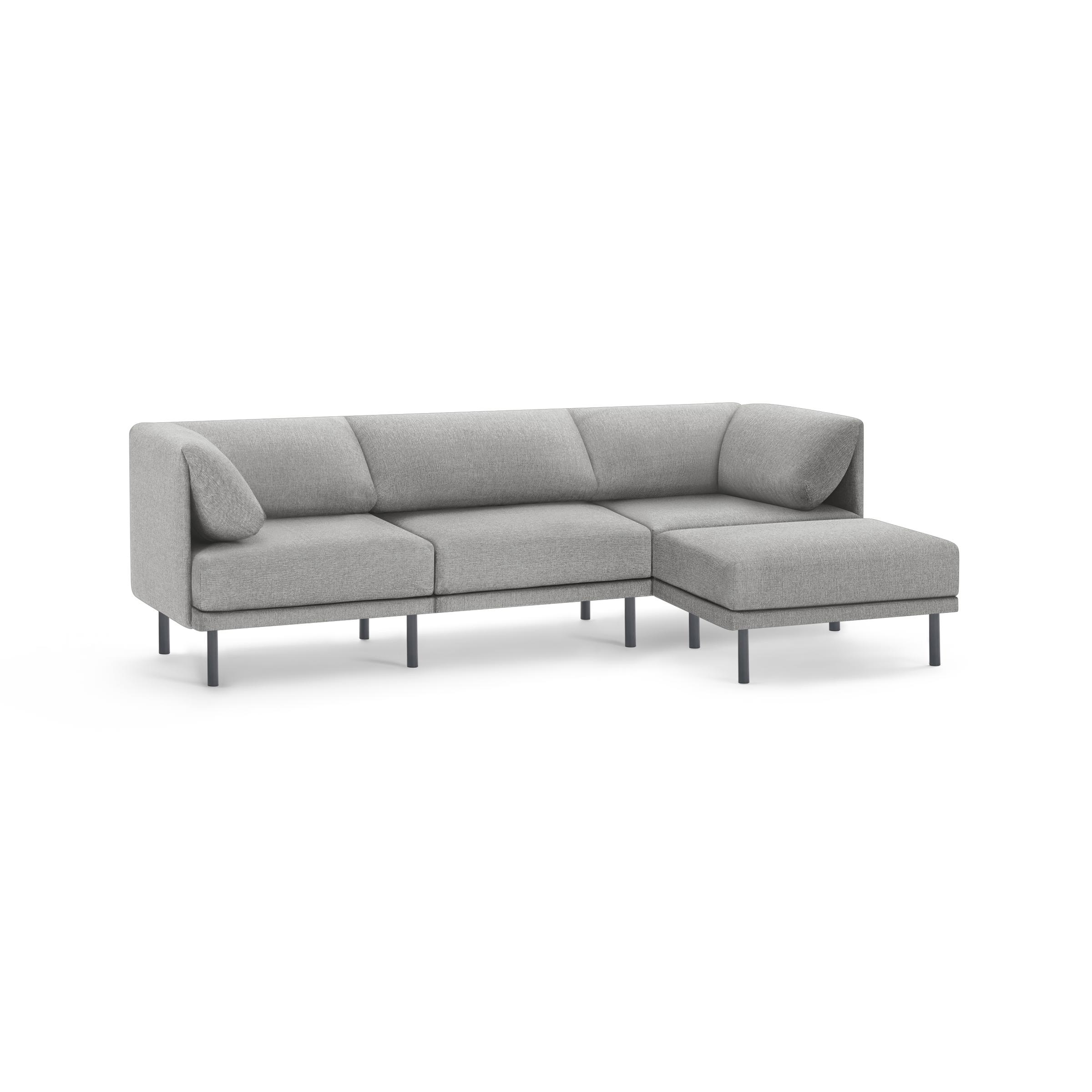 The Range 4-Piece Sectional Lounger in Stone Gray - Image 1