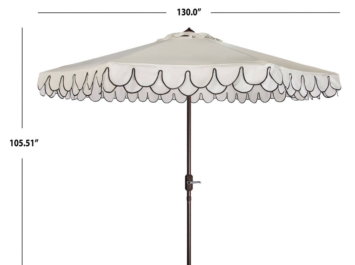 Elegant Valance 11Ft Umbrella - White/Black - Safavieh - Image 5