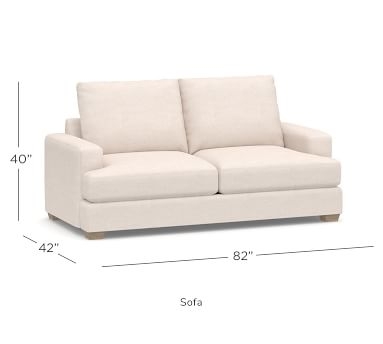 Canyon Square Arm Upholstered Grand Sofa 96", Down Blend Wrapped Cushions, Performance Heathered Basketweave Alabaster White - Image 4