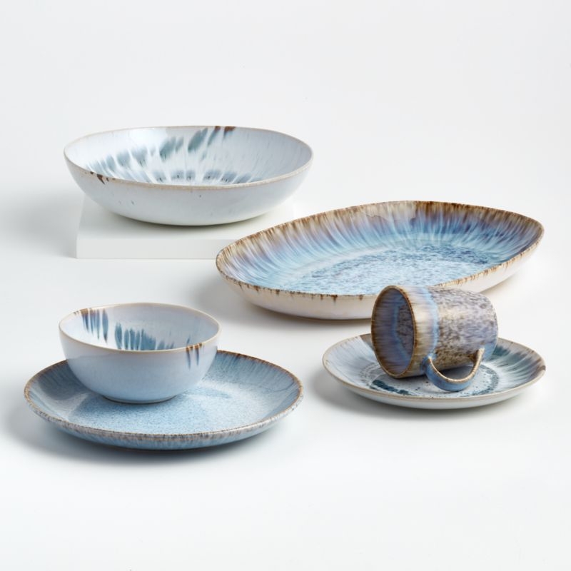 Julo Blue Salad Plates, Set of 8 - Image 4