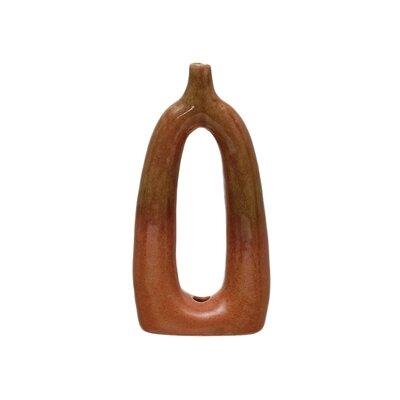 Bethe Stoneware Table Vase, Brown, 9.75" - Image 0