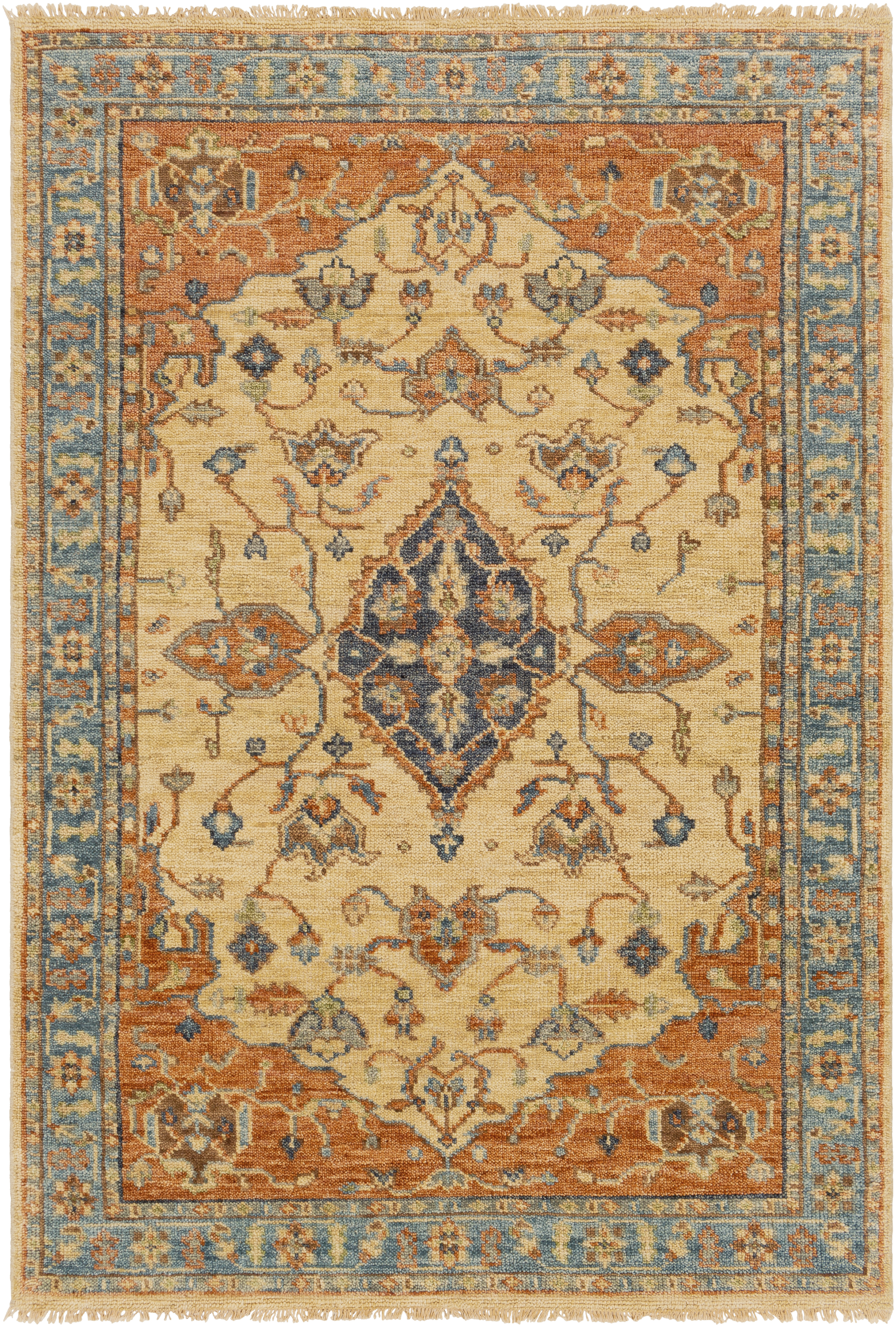 Biscayne Orange Indoor 6' x 9' Handmade Rug - Image 0
