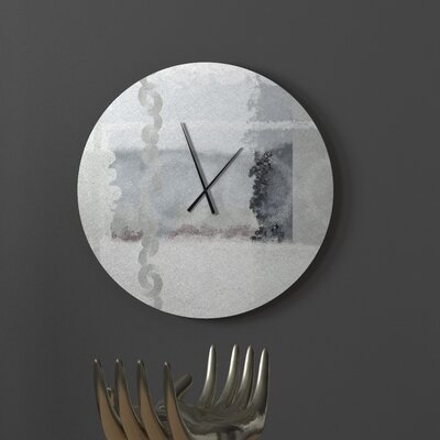 Acuminous Shiny Abstract Metal Wall Clock - Image 0
