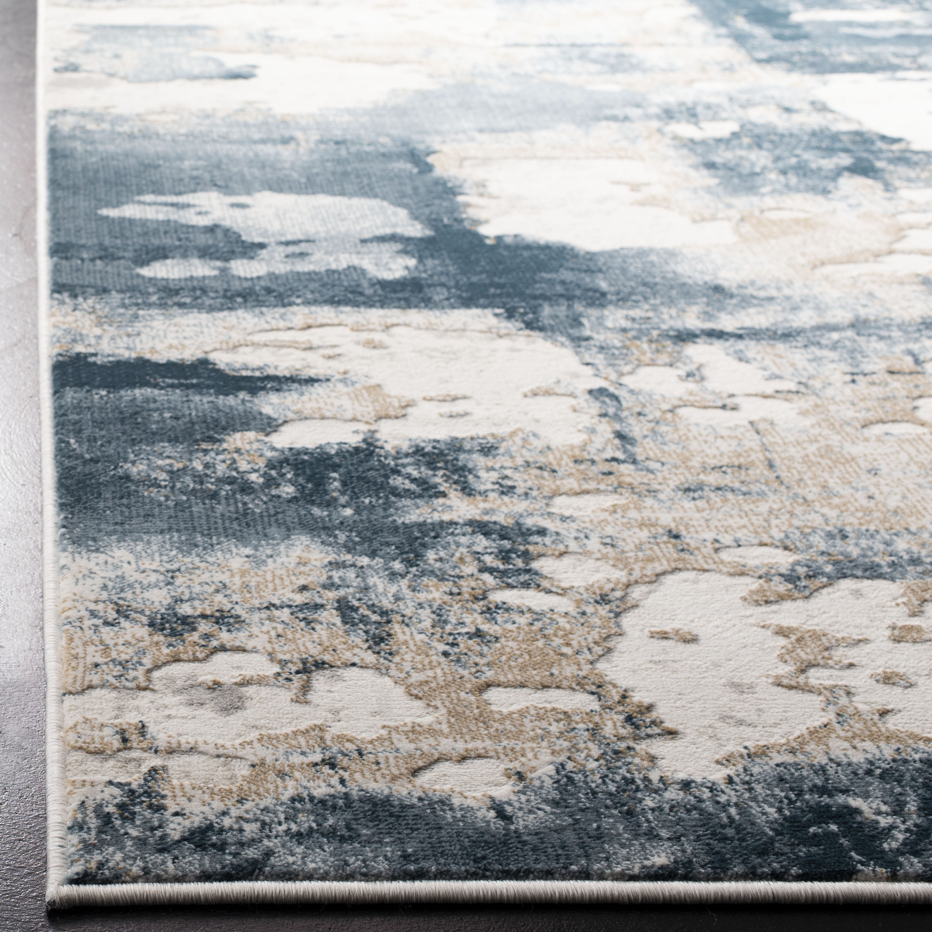 Arlo Home Woven Area Rug, VGE142B, Beige/Turquoise,  8' X 10' - Image 2