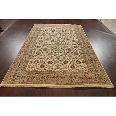 One-of-a-Kind Hand-Knotted New Age 6' x 9'8" Wool Area Rug in Ivory/Brown - Image 0