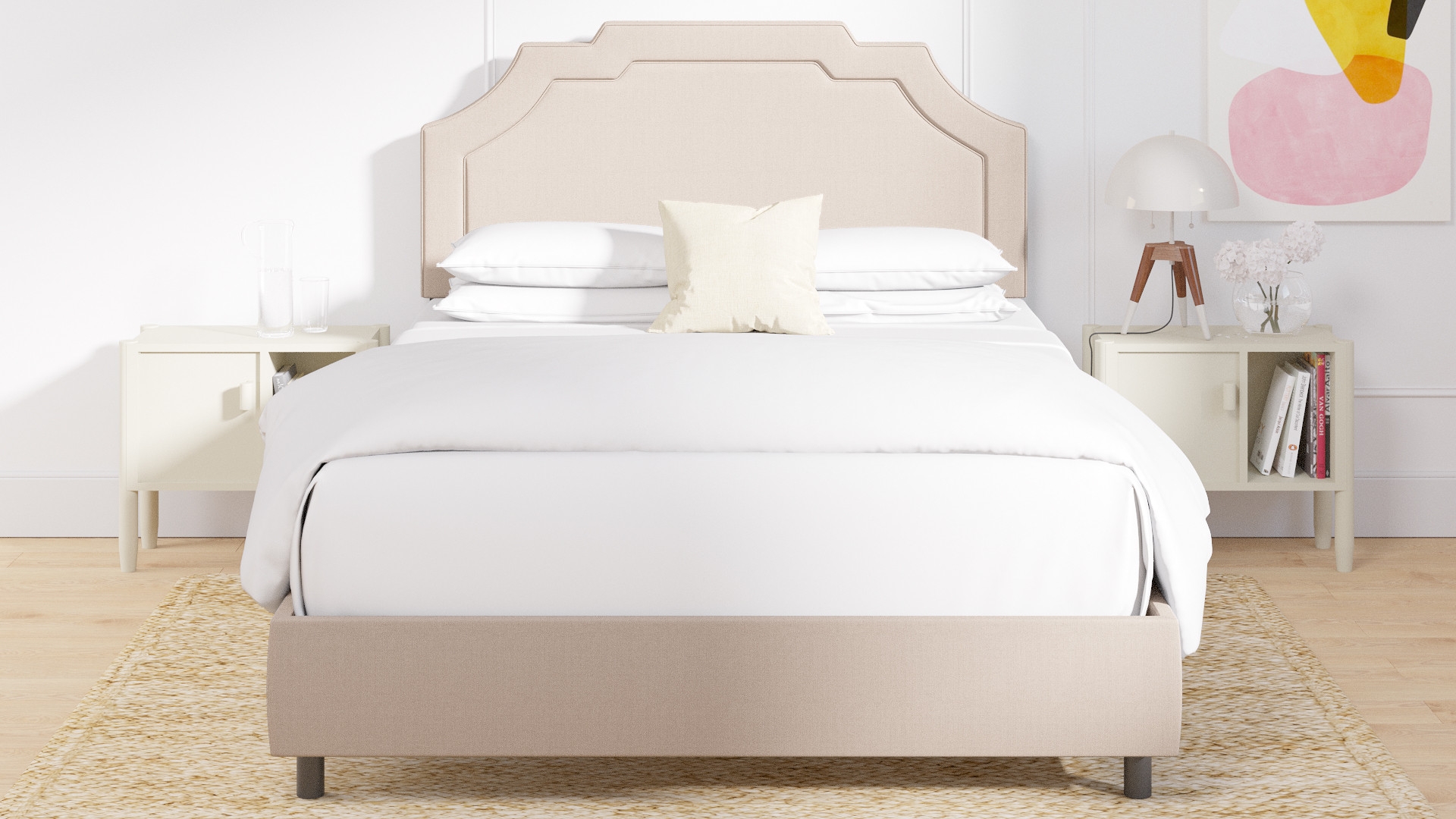 Art Deco Bed, Husk Everyday Linen, Queen - Image 3