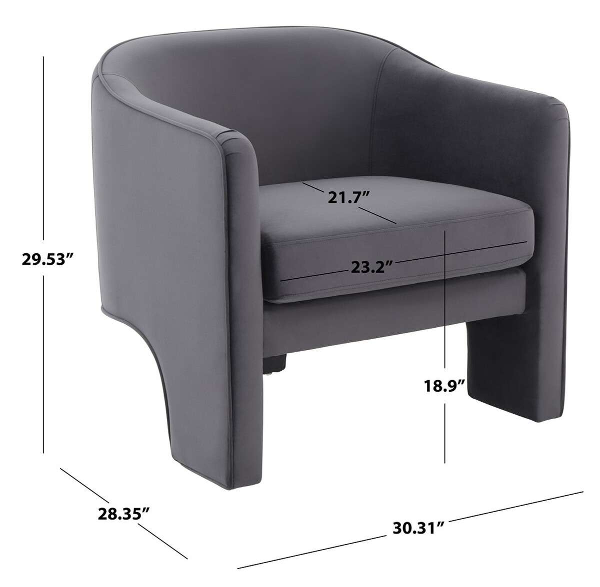 Londyn Upholstered Accent Chair - Dark Grey - Image 5