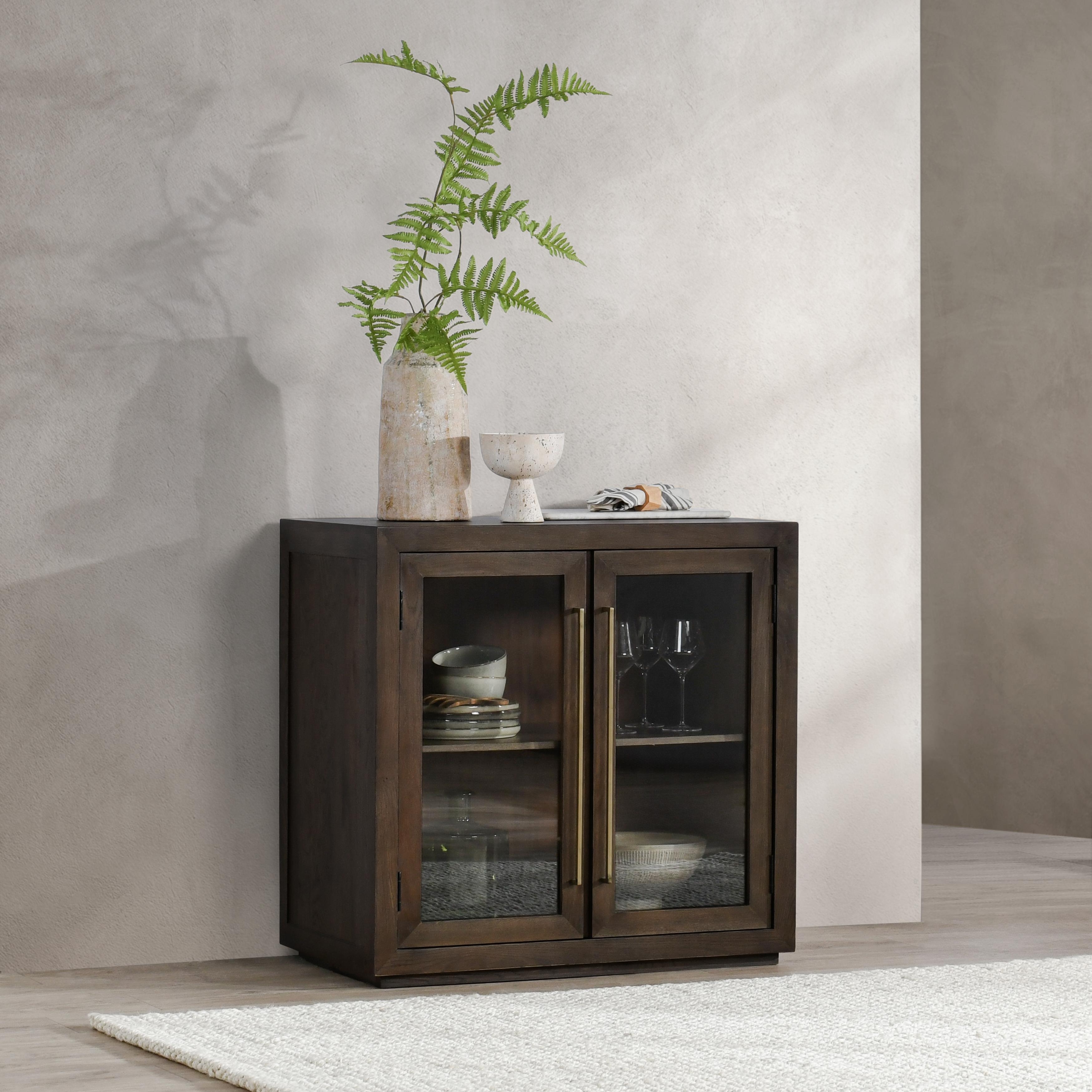 Bradley Oak Wood 2Dr Cabinet Cocoa Brown - Image 7