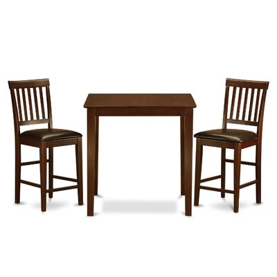 Tybalt Traditional 3 Piece Counter Height Solid Wood Dining Set - Image 0