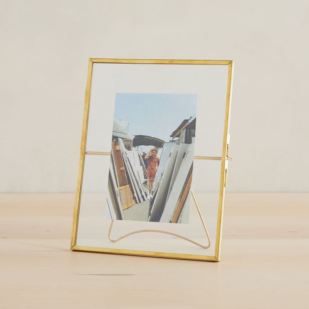 Terrace Frames With Kickstand, Antique Brass, Holds 4"x6" - Image 0