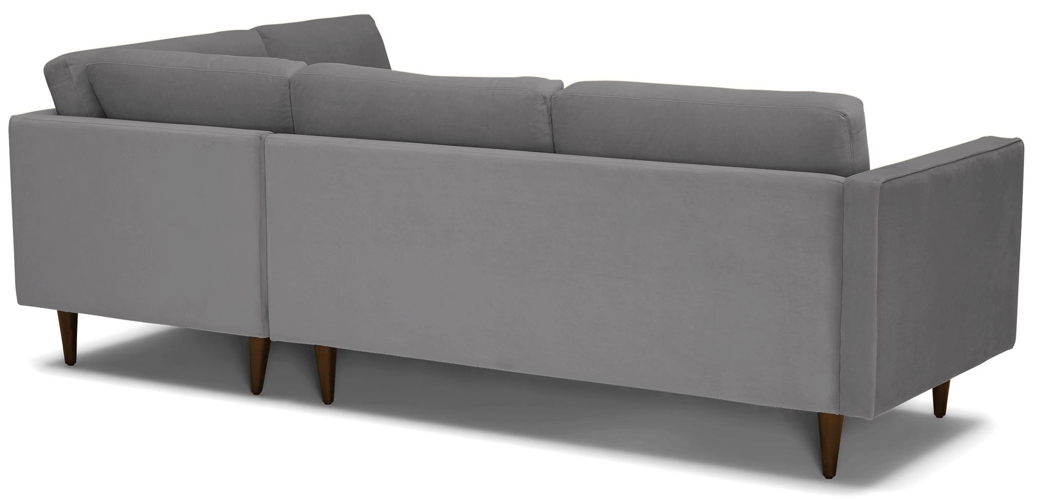 Gray Briar Mid Century Modern Sectional with Bumper - Royale Ash - Mocha - Right  - Image 3