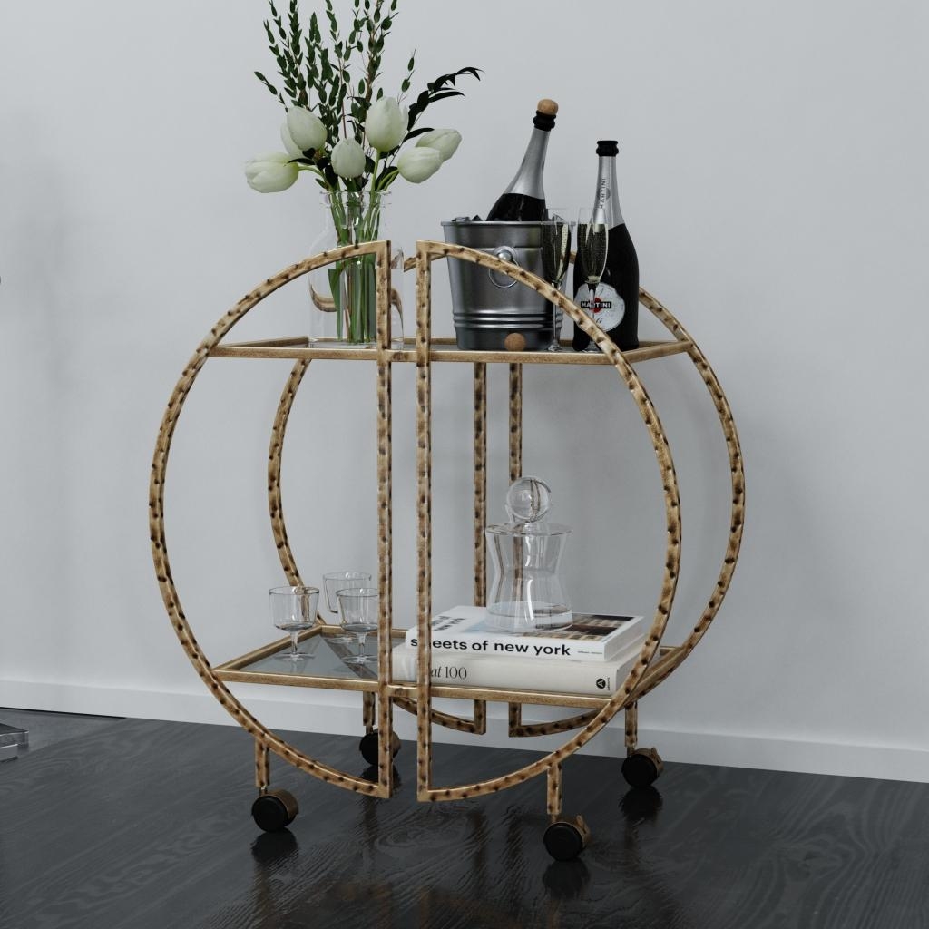 Zelina Gold Bar Cart - Image 2