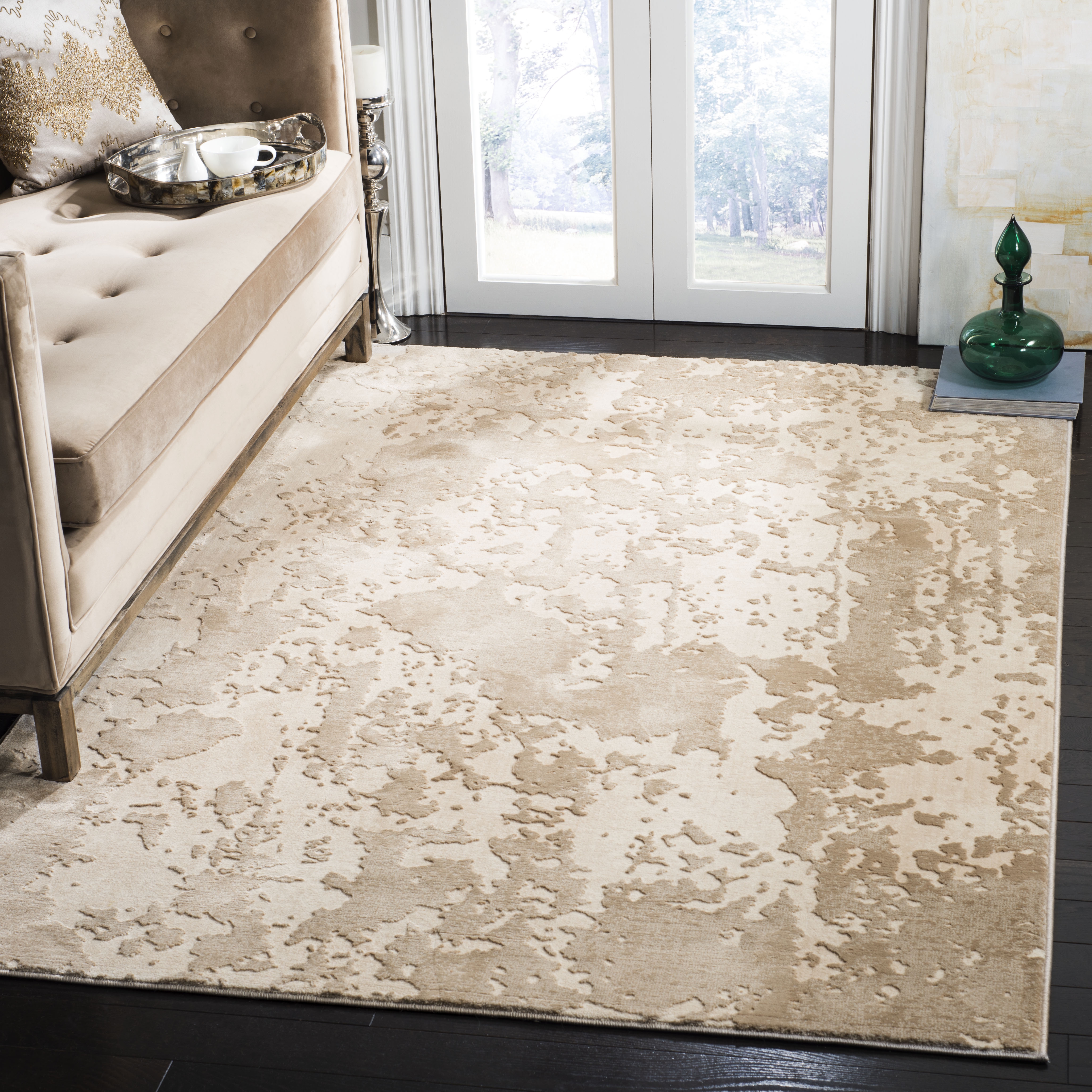 Arlo Home Woven Area Rug, VGE773B, Beige/Cream,  5' 1" X 7' 6" - Image 1