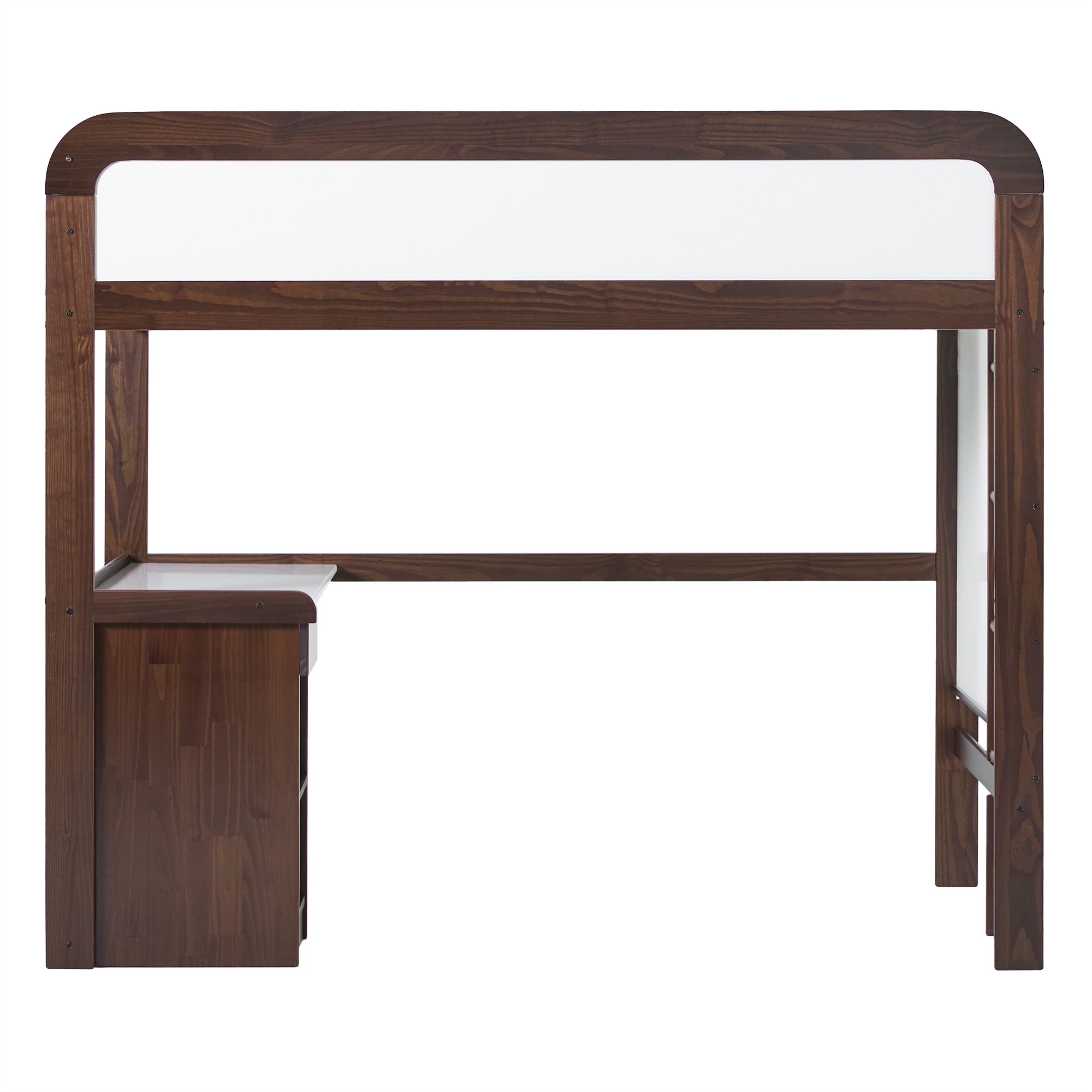 Adyn Contemporary Twin Loft Bunk Bed with Desk - Walnut - Image 1