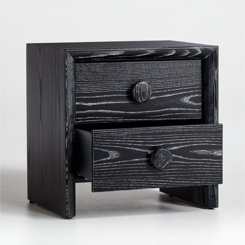 Altamont Black 2-Drawer Nightstand - Image 1