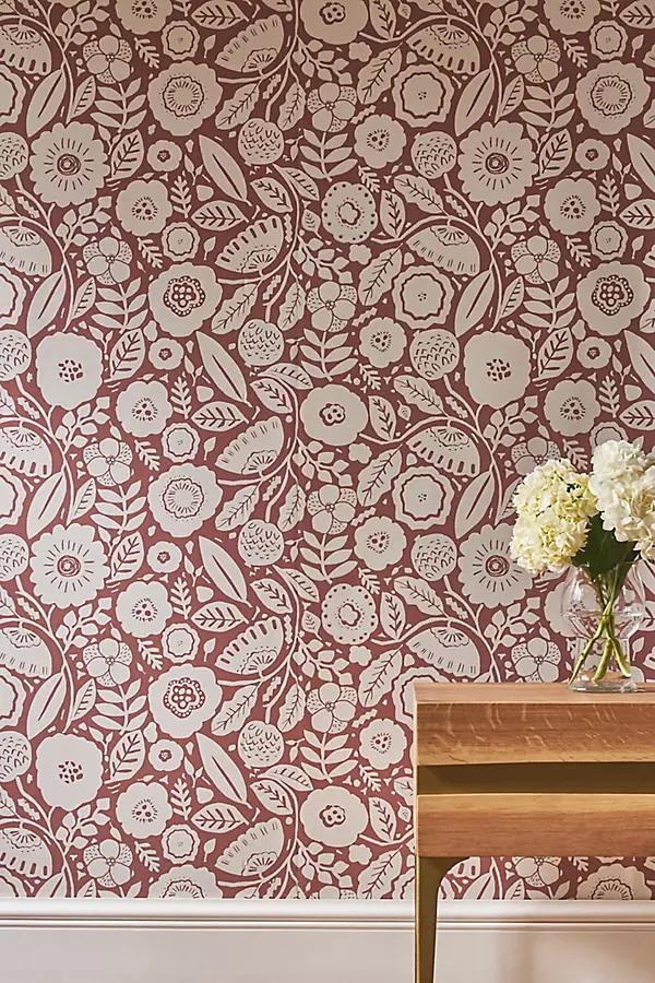 Camille Blossom Vintage Rose Floral Wallpaper - Image 0
