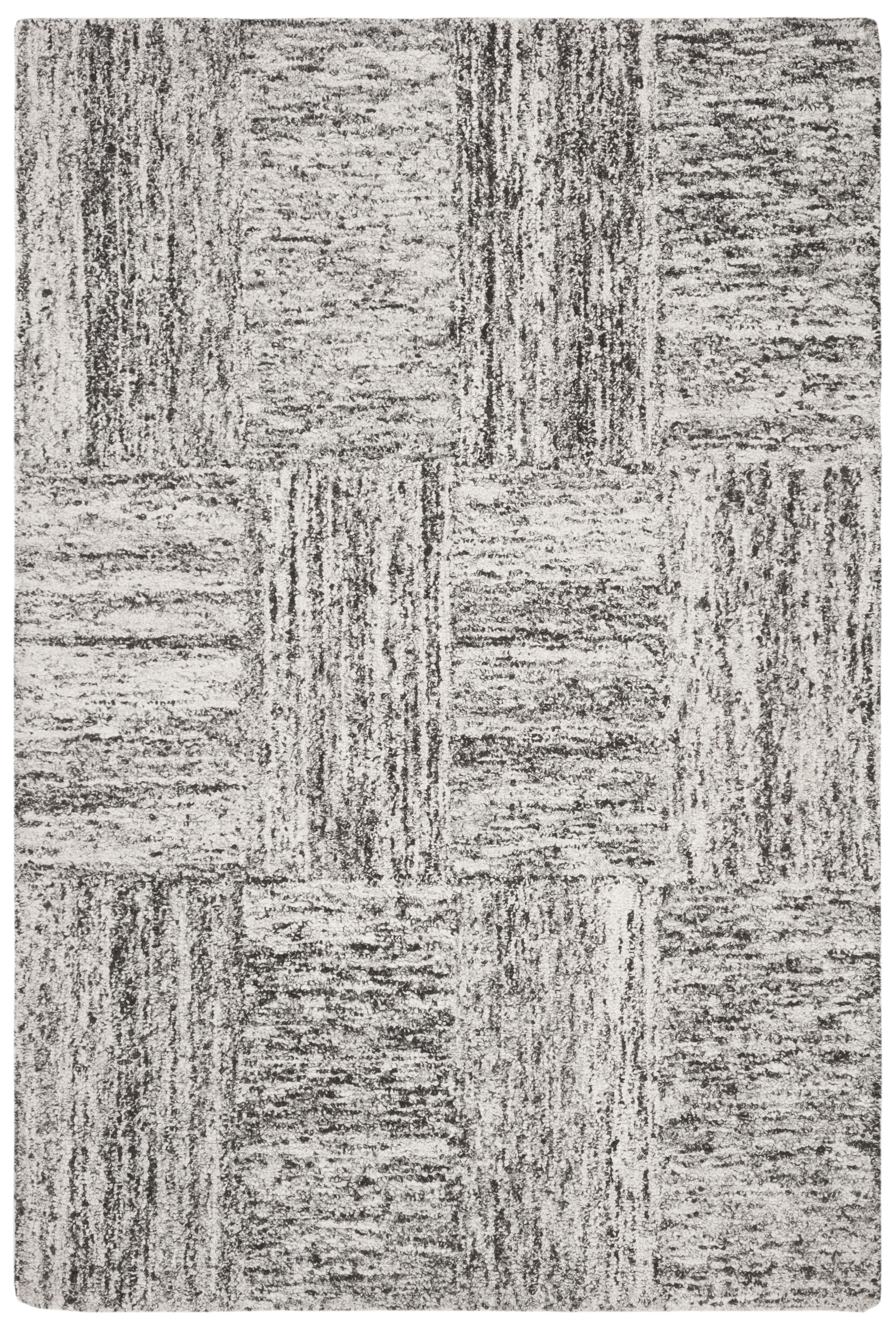Arlo Home Hand Tufted Area Rug, ABT601A, Ivory/Charcoal,  6' X 9' - Image 0