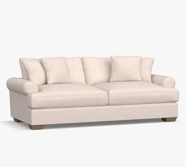 Sullivan Roll Arm Upholstered Deep Seat Sofa 88", Down Blend Wrapped Cushions, Performance Heathered Basketweave Alabaster White - Image 5