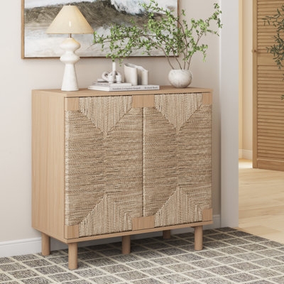 Shellie 31.4'' Tall Solid Wood 2 - Door Accent Cabinet - Image 0