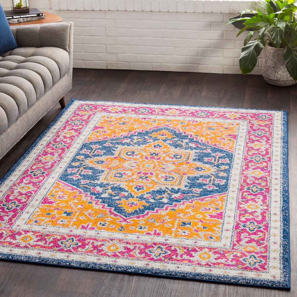 Elaziz Pink Indoor 2'7" x 7'7" Machine Woven Rug - Image 1
