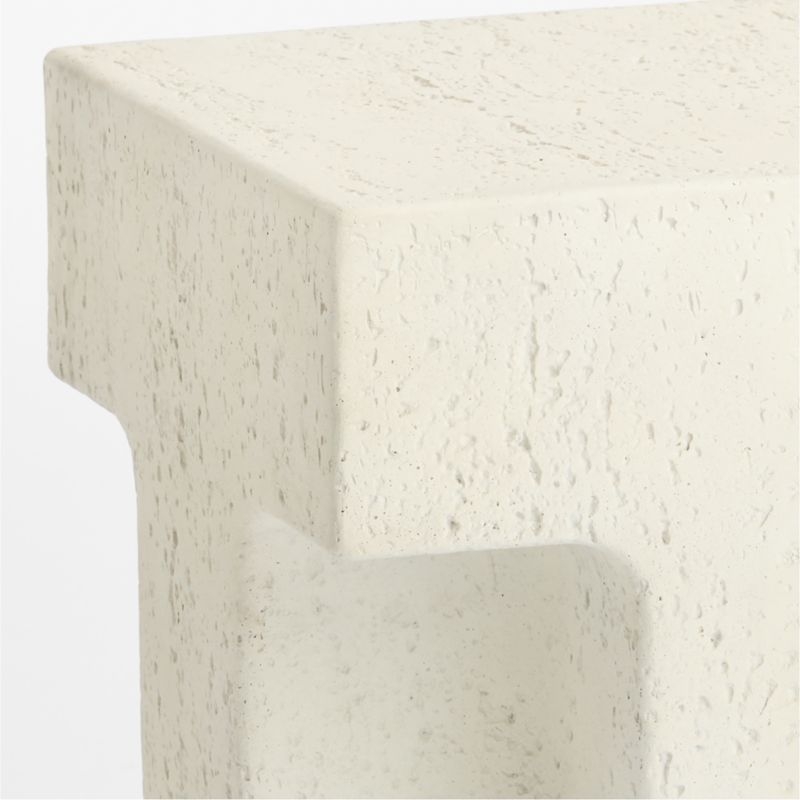 Tito Textured Faux Travertine 14" Side Table - Image 3