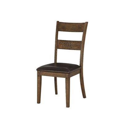 Djanae Upholstered Ladder Back Side Chair in Dark Oak - Image 0