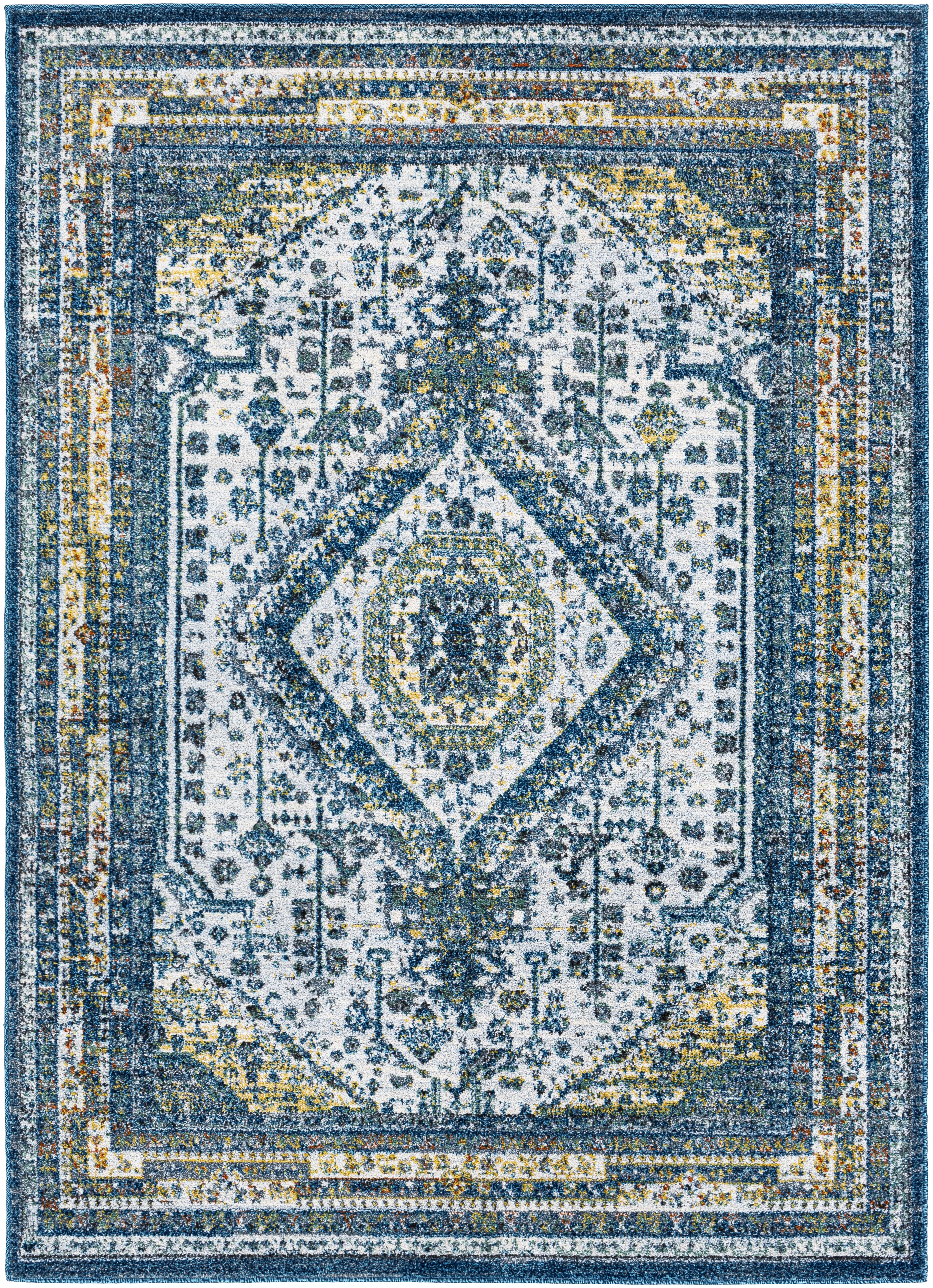 Anika Blue Indoor 2' x 2'11" Machine Woven Rug - Image 0