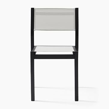 Portside Aluminum Outdoor Set of 2 Textilene Dining Chair, Dark Bronze - Image 2